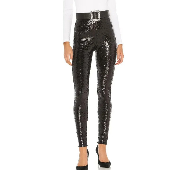 New Commando Black High Rise Sequin Leggings Large - Picture 1 of 12